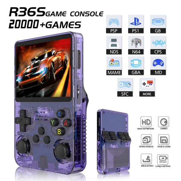 NexPixel Consola Retro Portátil R36S 64GB Miles De Juegos Clásicos