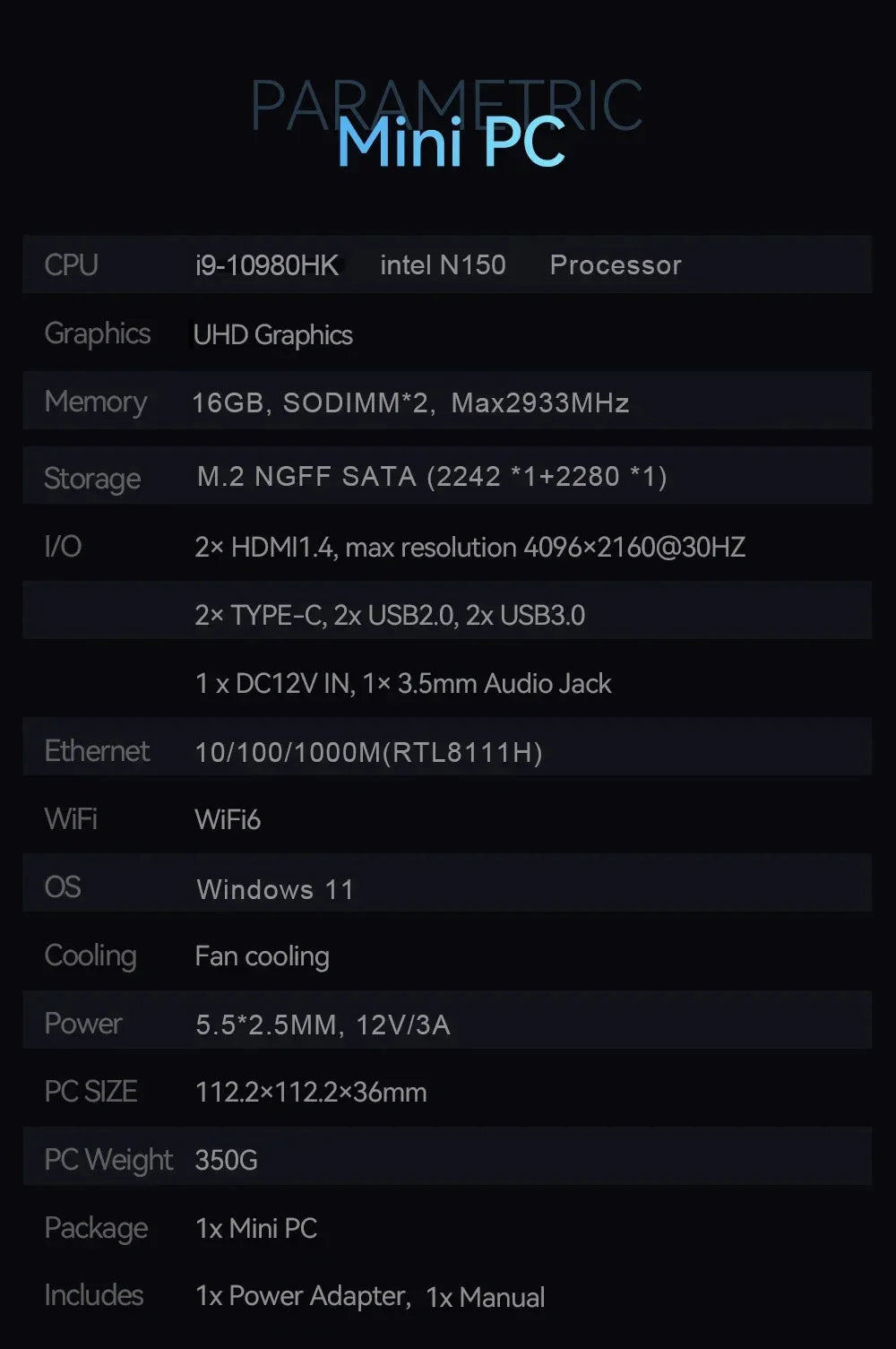 NEXPIXEL Mini PC Windows 11 4K