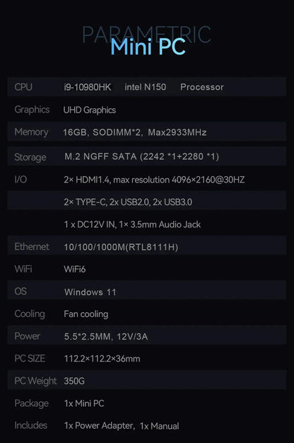 NEXPIXEL Mini PC Windows 11 4K